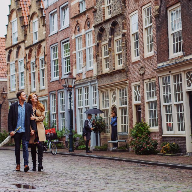 JUMBOTRON herfst wandelen centrum Hofstraat Dordrecht