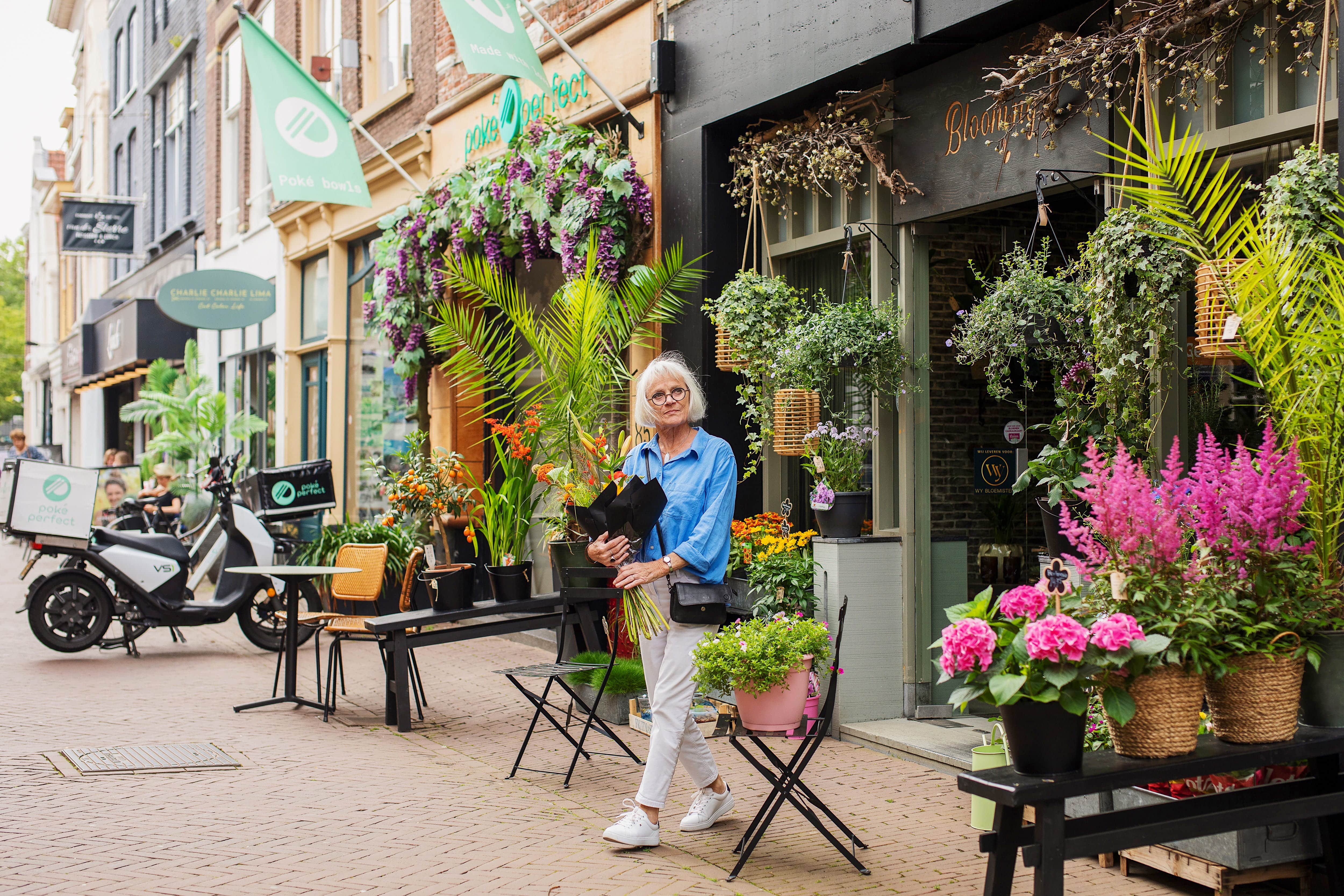 Blooming bloemen winkelen Vriesestraat herfst centrum Dordrecht