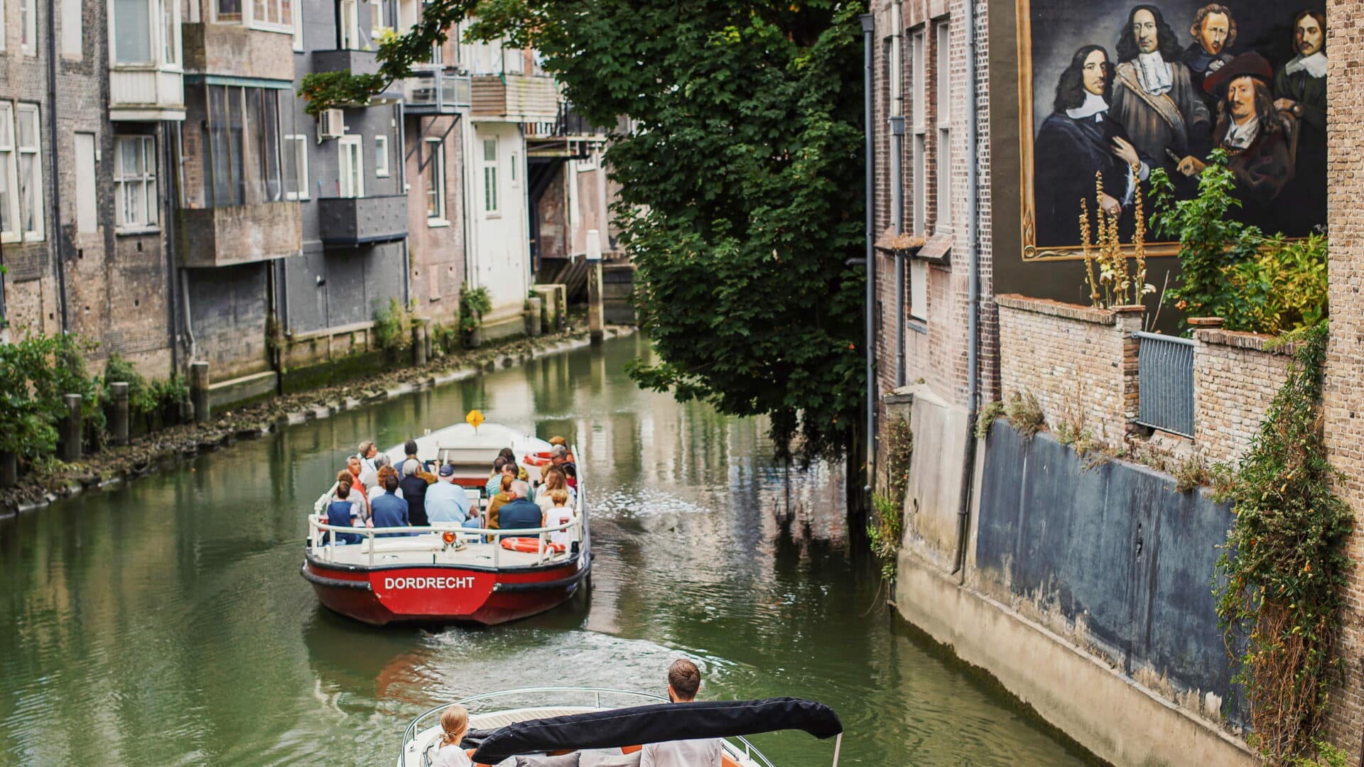 Dordtevaar Voorstraathaven water rondvaart boot schilderij zomer Dordrecht
