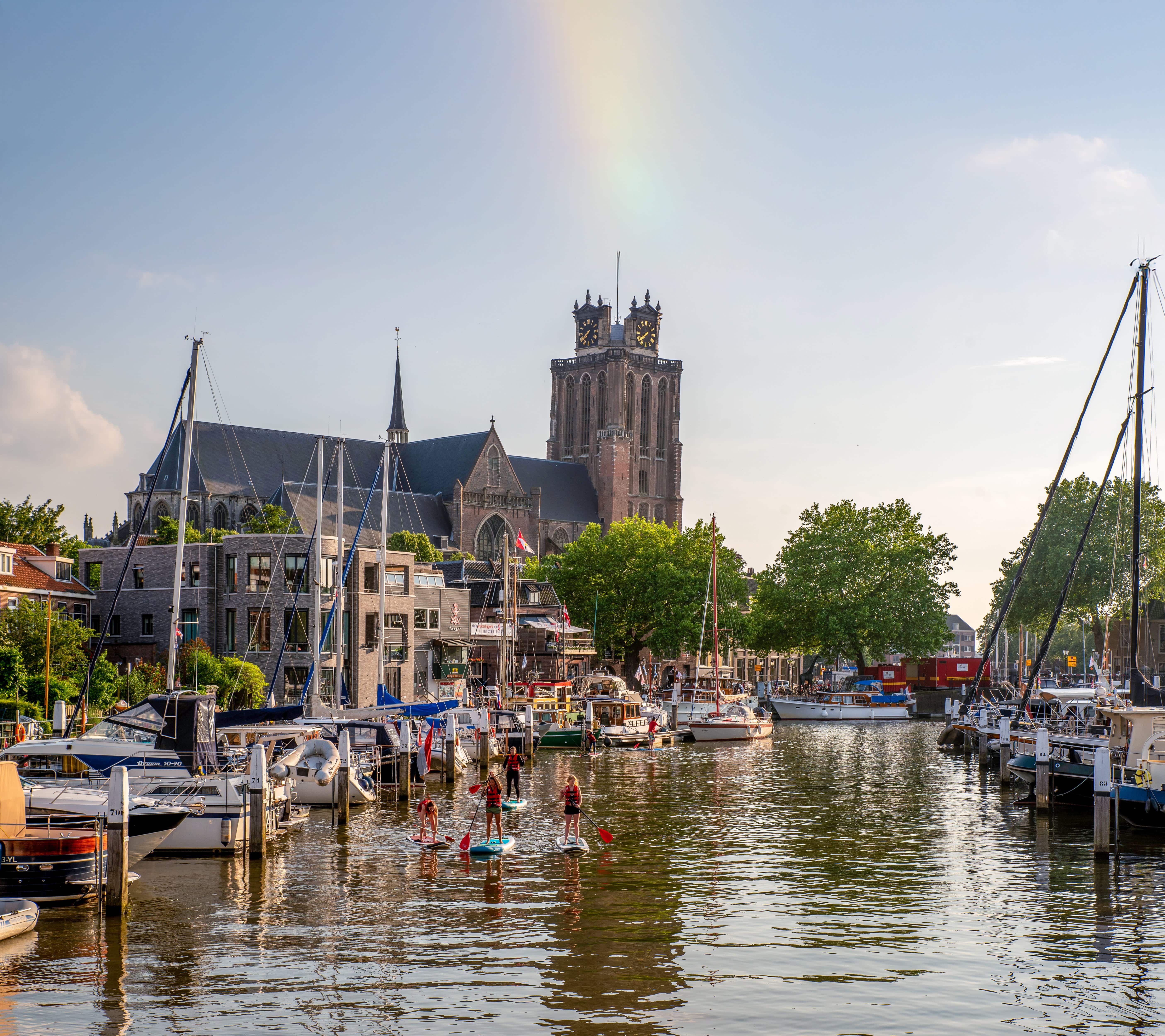 Suppen paddle boarden Nieuwe Haven Grote Kerk zomer centrum Dordrecht