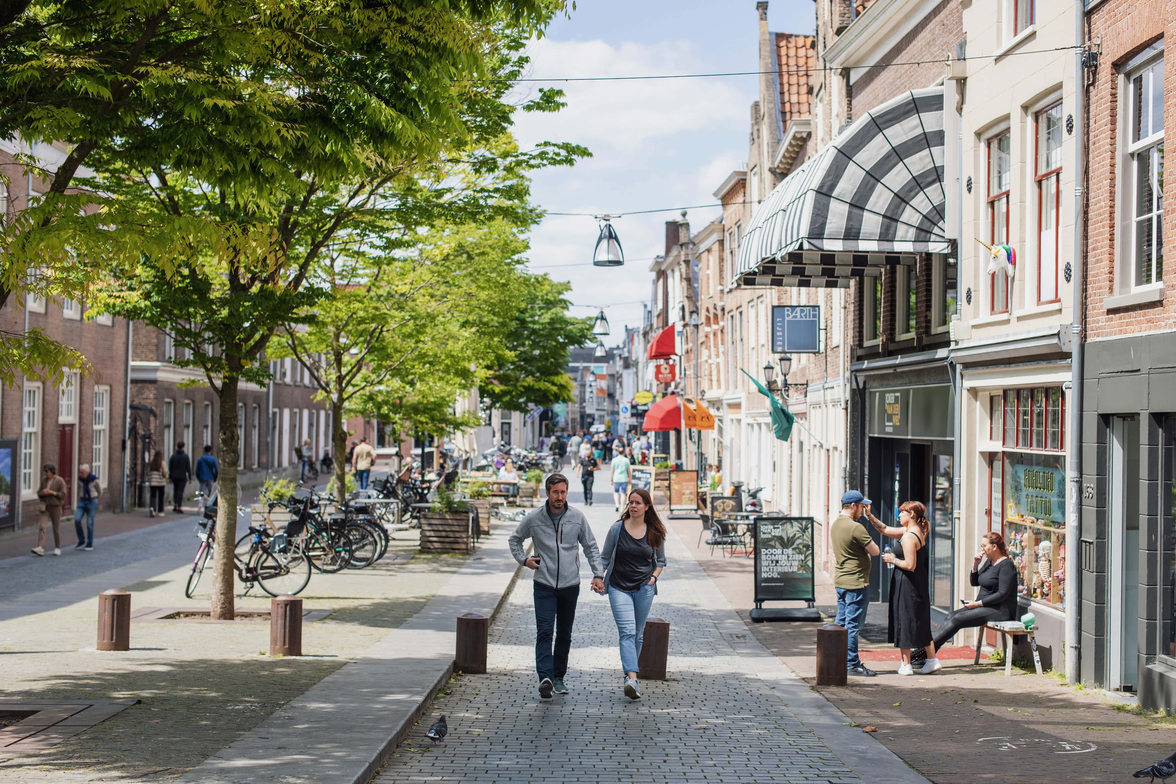 Vriesestraat winkelen wandelen binnenstad lente Dordrecht