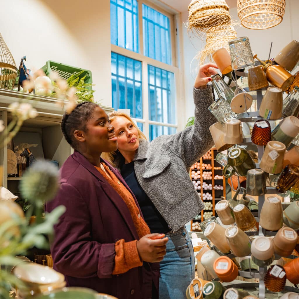 Winkelen vriendinnen Bluebirds in the Backyard interieur binnenstad Dordrecht herfst